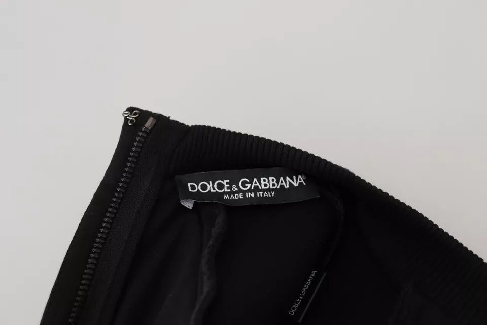 Dolce &amp; Gabbana Bomuld Sort Langærmet A-line Mini Kjole