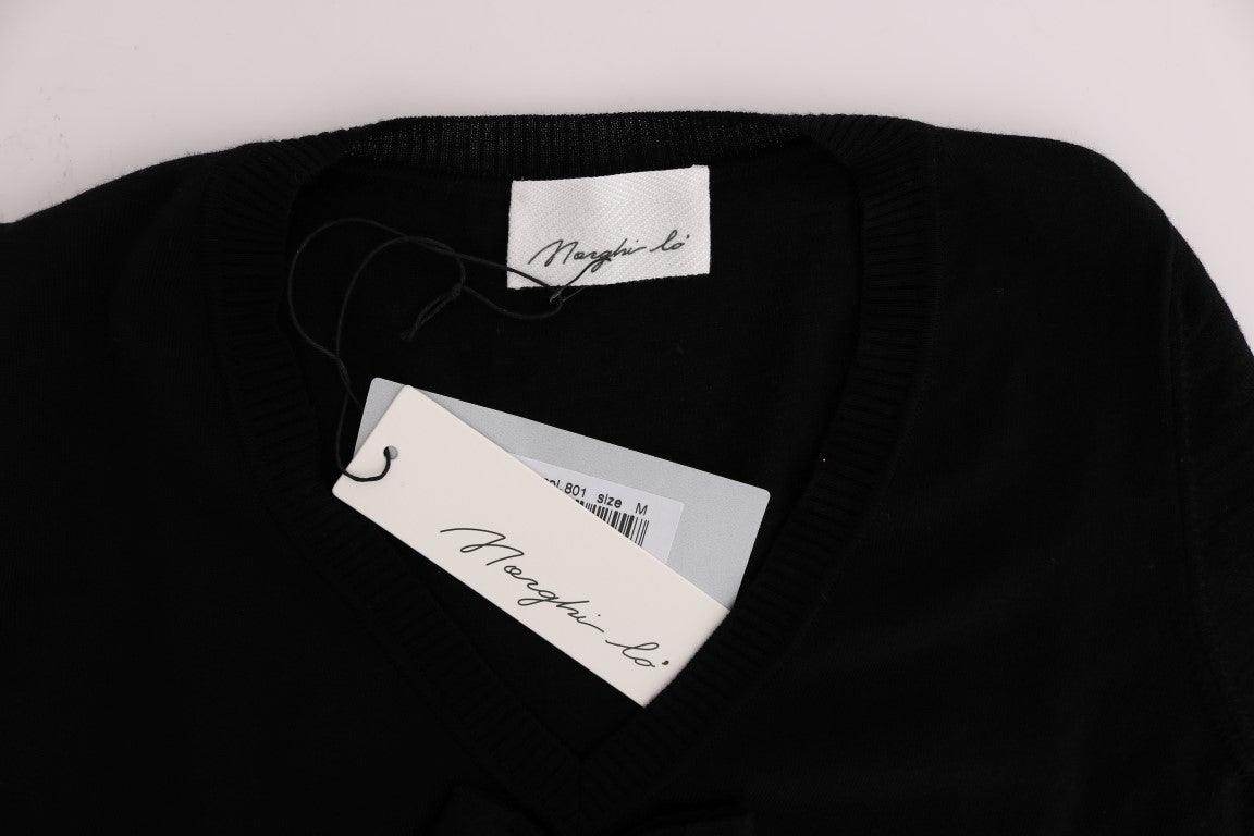 MARGHI LO' Black Wool Long Sleeve Shift Dress - Hilstor