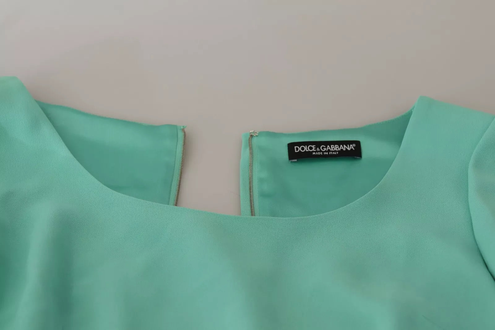 Dolce &amp; Gabbana mintgrøn skede Midi-kjole med firkantet halsudskæring