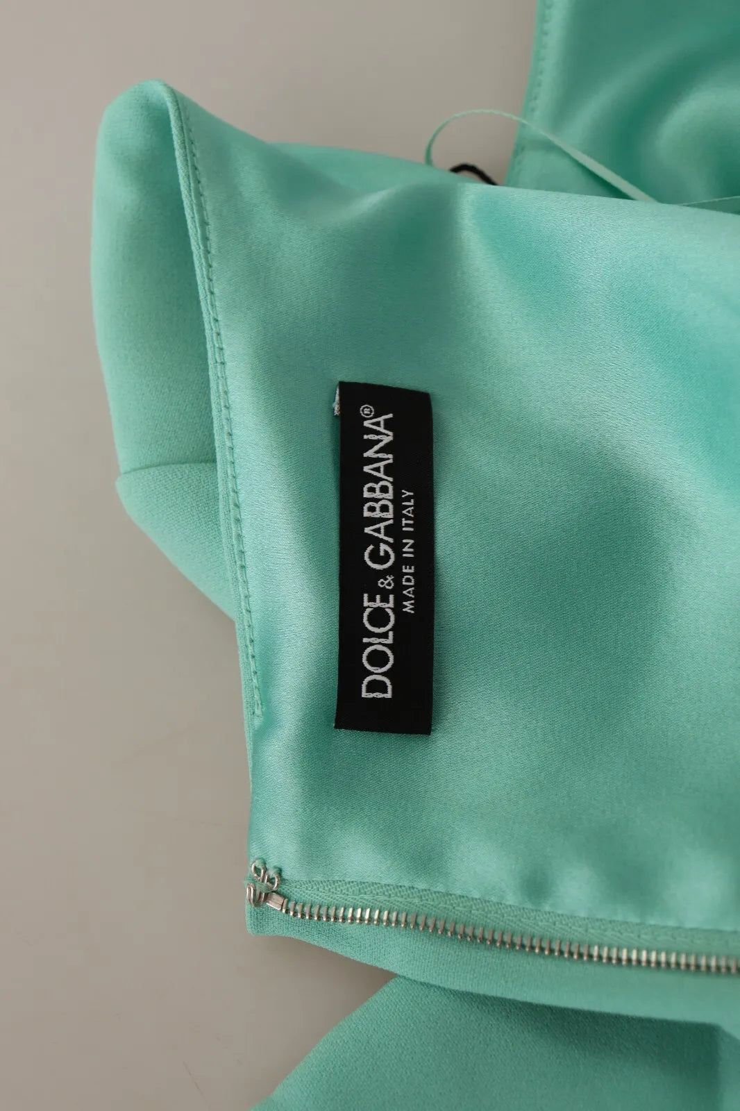Dolce &amp; Gabbana mintgrøn skede Midi-kjole med firkantet halsudskæring