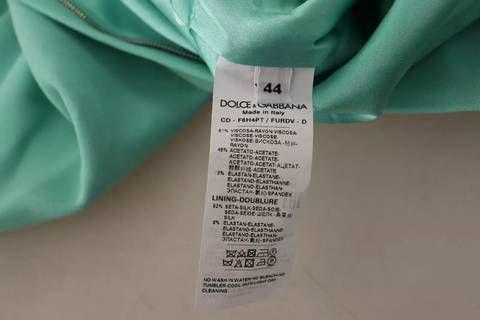 Dolce &amp; Gabbana mintgrøn skede Midi-kjole med firkantet halsudskæring