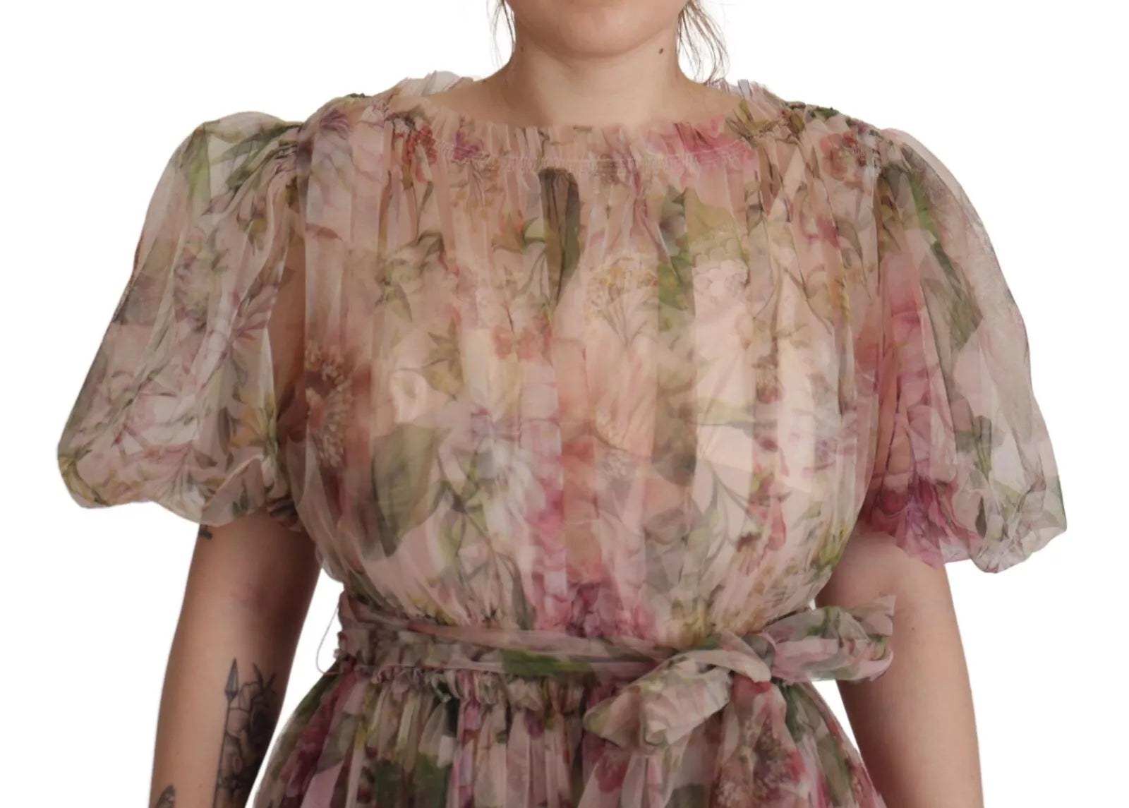 Dolce &amp; Gabbana Multicolor Blomstertryk Lang Maxikjole Kjole