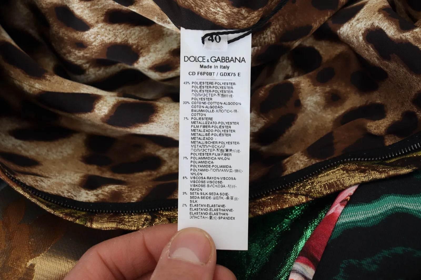 Dolce & Gabbana Multicolor Jacquard Patchwork Shift Mini Dress - Hilstor