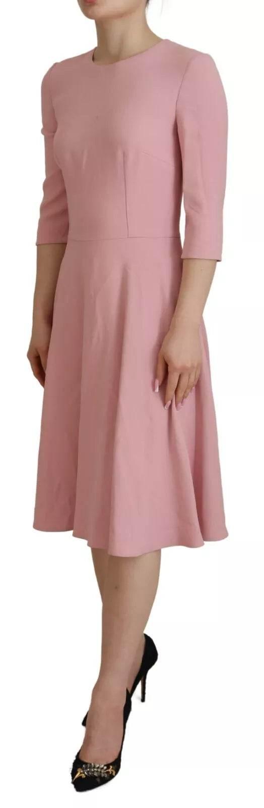Dolce & Gabbana Pink A-line Flare Viscose 3/4 Sleeves Dress - Hilstor