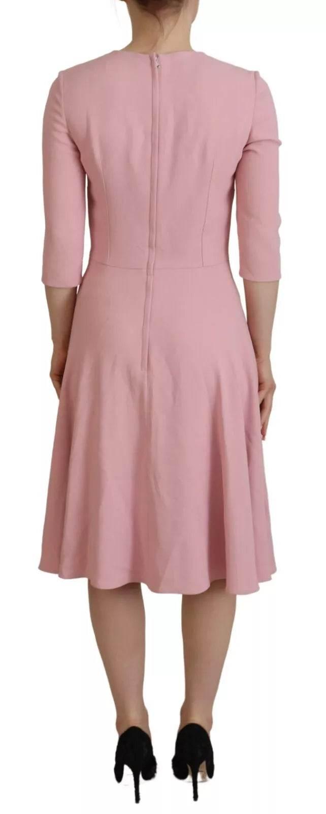 Dolce & Gabbana Pink A-line Flare Viscose 3/4 Sleeves Dress - Hilstor