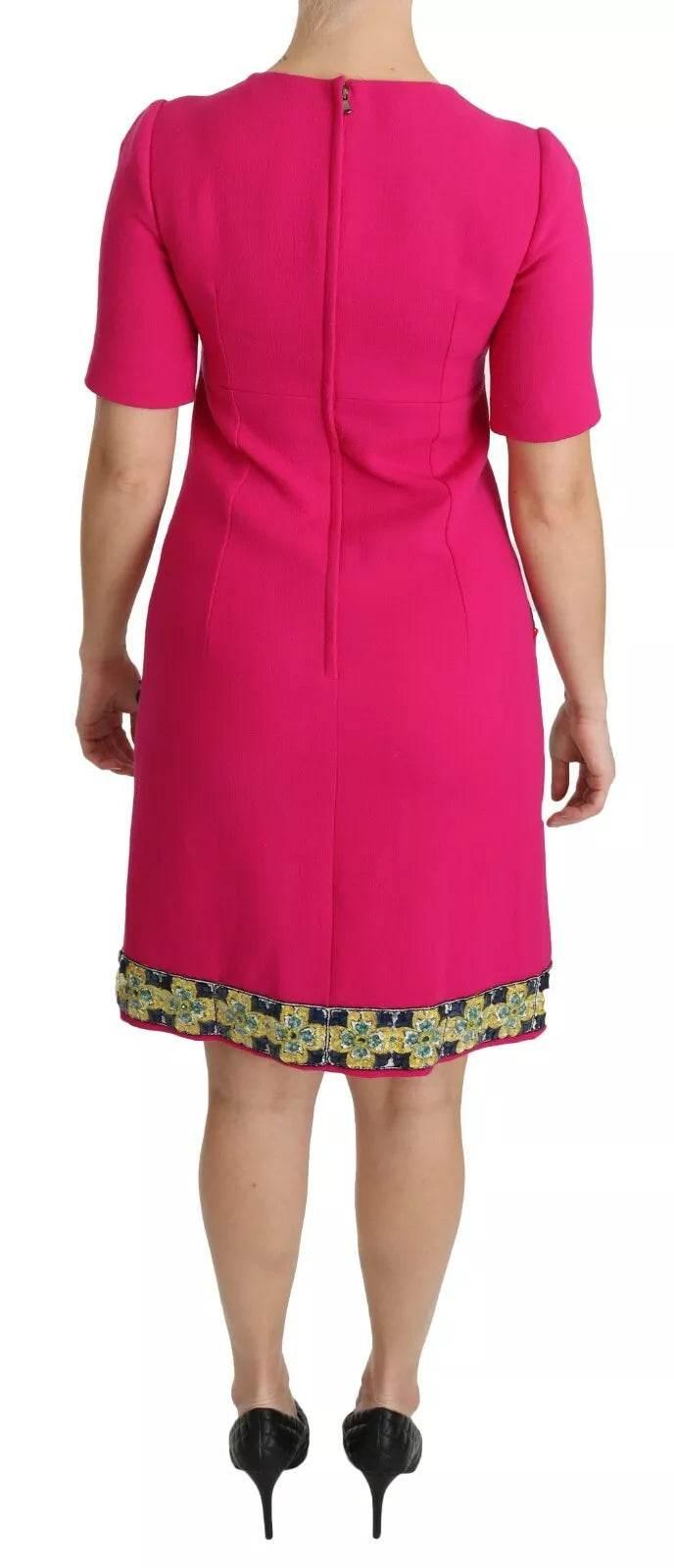 Dolce & Gabbana Pink Italia Forever Crystal Sheath Dress - Hilstor