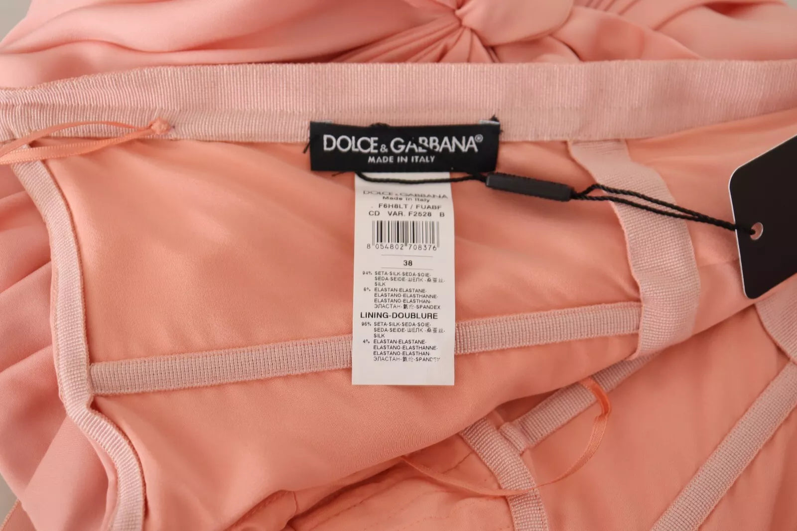 Dolce &amp; Gabbana Pink Silk Stretch Strapless Sheath Kjole