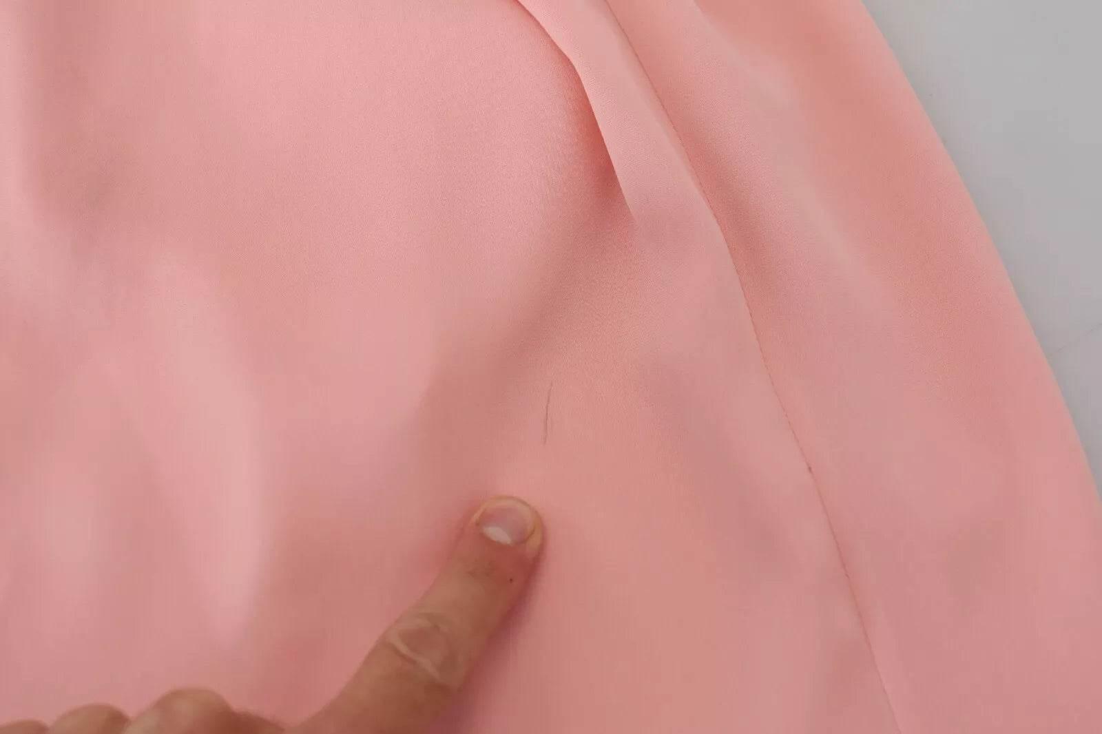 Dolce & Gabbana Pink Silk Stretch Strapless Sheath Midi Dress - Hilstor