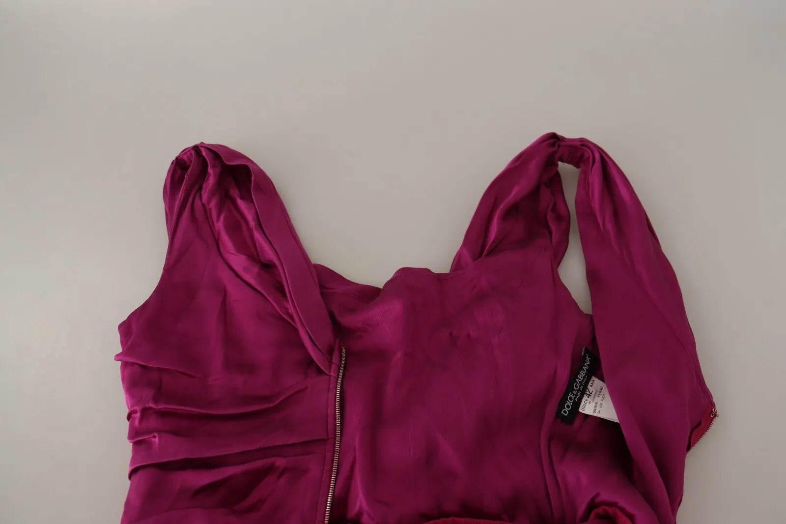 Dolce & Gabbana Sheath Mermaid Fuchsia Silk Stretch Gown Dress - Hilstor