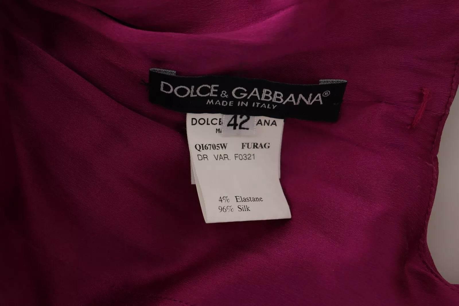 Dolce & Gabbana Sheath Mermaid Fuchsia Silk Stretch Gown Dress - Hilstor