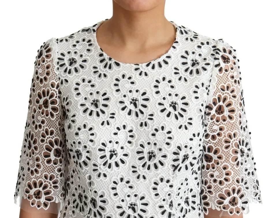 Dolce & Gabbana White Cutout Design Polyester A-line Midi Dress - Hilstor