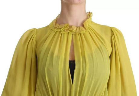 Dolce & Gabbana Yellow Shift A-line Silk Gown Dress - Hilstor