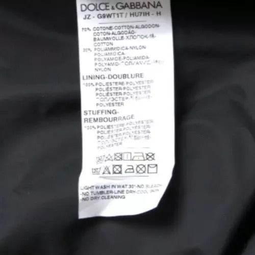 Dolce & Gabbana Black Cotton Hooded Logo Bomber Jacket - Hilstor