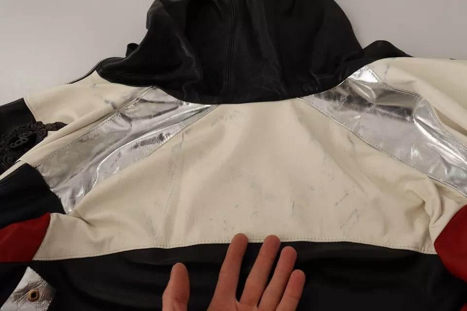 Dolce & Gabbana Black Leather Hooded Blouson Jacket - Hilstor