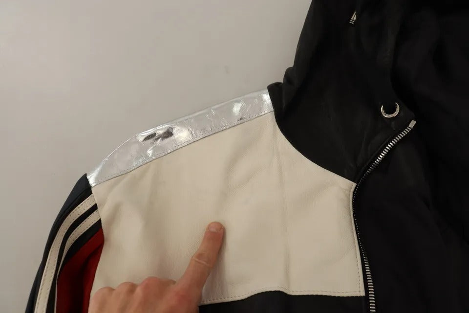 Dolce &amp; Gabbana Blouson-jakke med sort læder med hætte