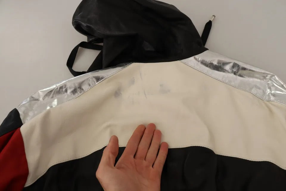 Dolce &amp; Gabbana Blouson-jakke med sort læder med hætte