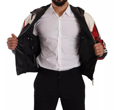 Dolce & Gabbana Black Leather Hooded Blouson Jacket - Hilstor