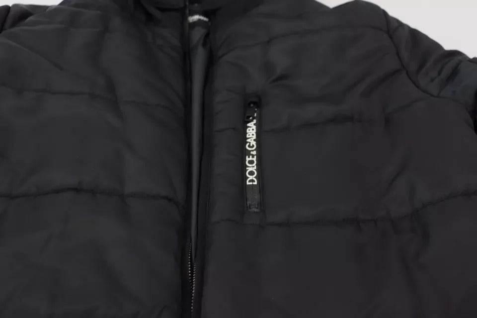 Dolce & Gabbana Black Nylon Hooded Parka Coat Winter Jacket - Hilstor