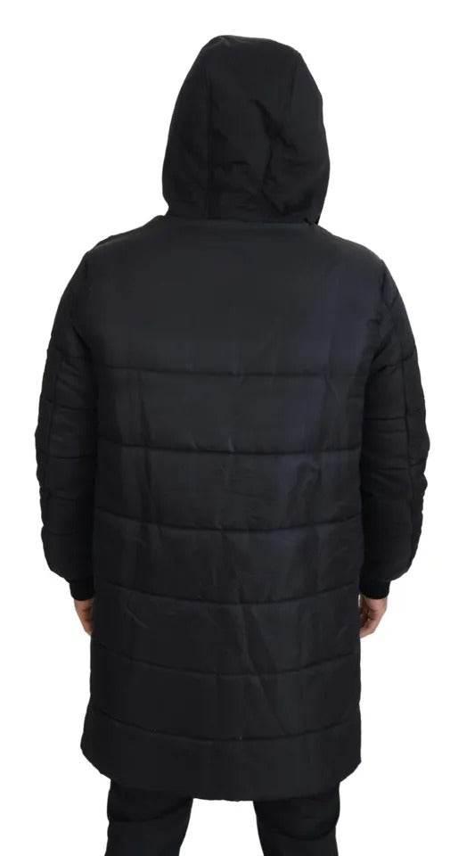 Dolce & Gabbana Black Nylon Hooded Parka Coat Winter Jacket - Hilstor