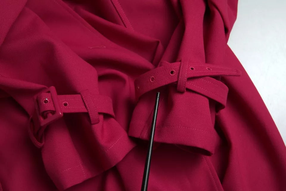 Dolce &amp; Gabbana mørk pink dobbeltradet trenchcoat-jakke