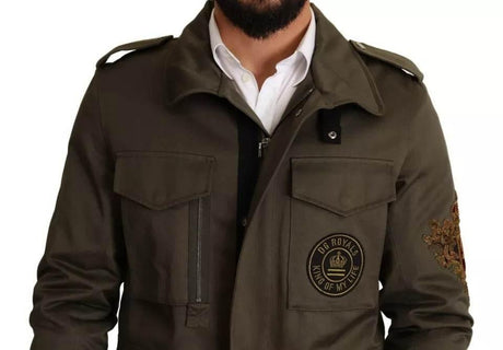 Dolce & Gabbana Green Cotton DG Love Blouson Coat Jacket - Hilstor