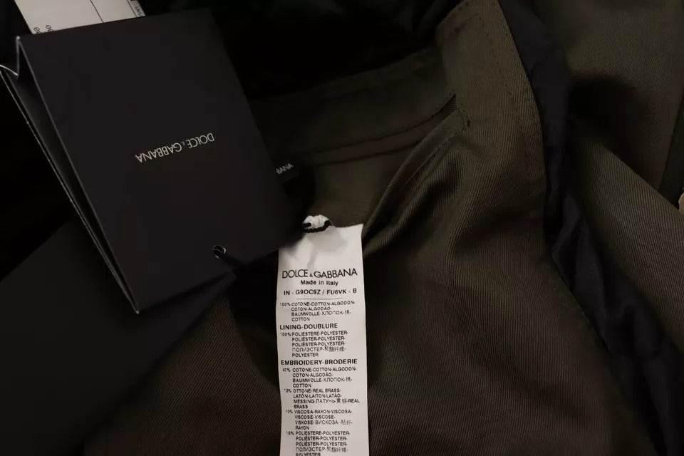 Dolce & Gabbana Green Cotton DG Love Blouson Coat Jacket - Hilstor