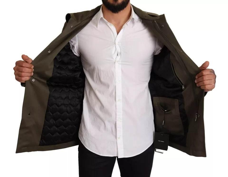 Dolce & Gabbana Green Cotton DG Love Blouson Coat Jacket - Hilstor