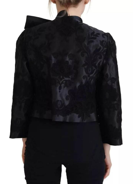 Dolce & Gabbana Black Lace Sheer Corset Organza Silk Jacket - Hilstor