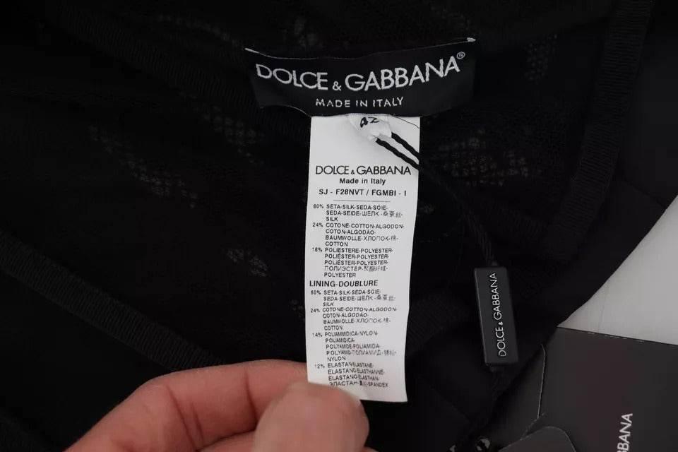 Dolce & Gabbana Black Lace Sheer Corset Organza Silk Jacket - Hilstor
