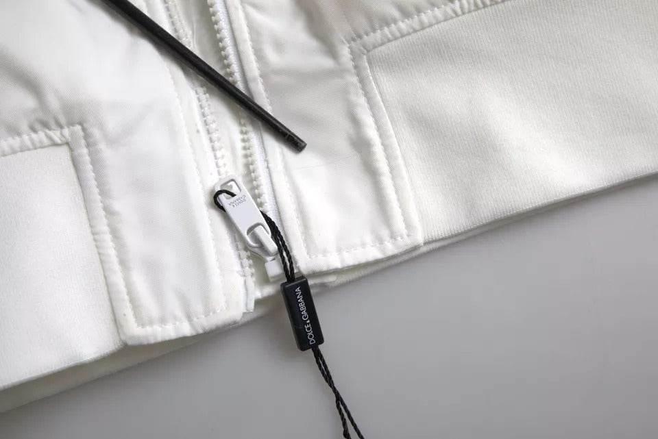 Dolce & Gabbana White Bomber Long Sleeves Full Zip Jacket - Hilstor