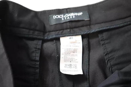 Dolce & Gabbana Black High Waist Tapered Trouser Pants - Hilstor
