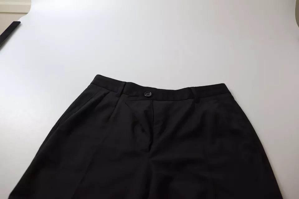 Dolce & Gabbana Black High Waist Tapered Trouser Pants - Hilstor