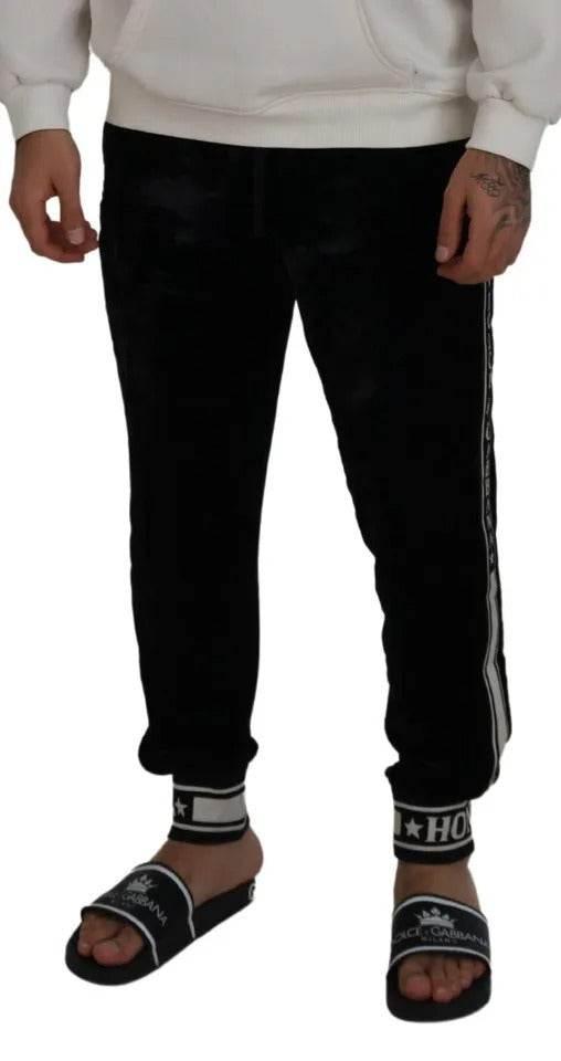 Dolce & Gabbana Black Jogger Jogging Trouser Cotton Pants - Hilstor