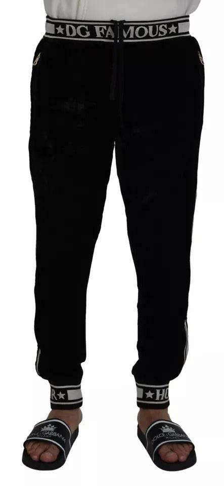 Dolce & Gabbana Black Jogger Jogging Trouser Cotton Pants - Hilstor