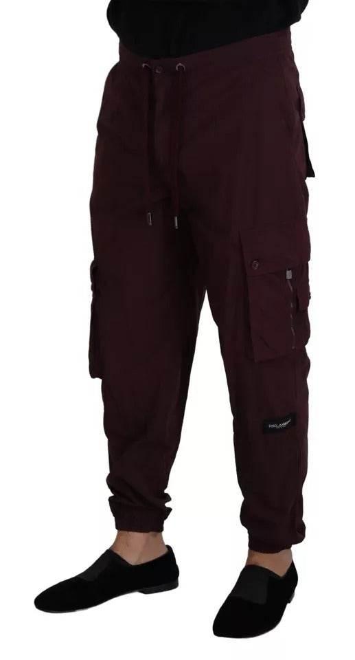 Dolce & Gabbana Bordeaux Cargo Jogger Trouser Cotton Pants - Hilstor