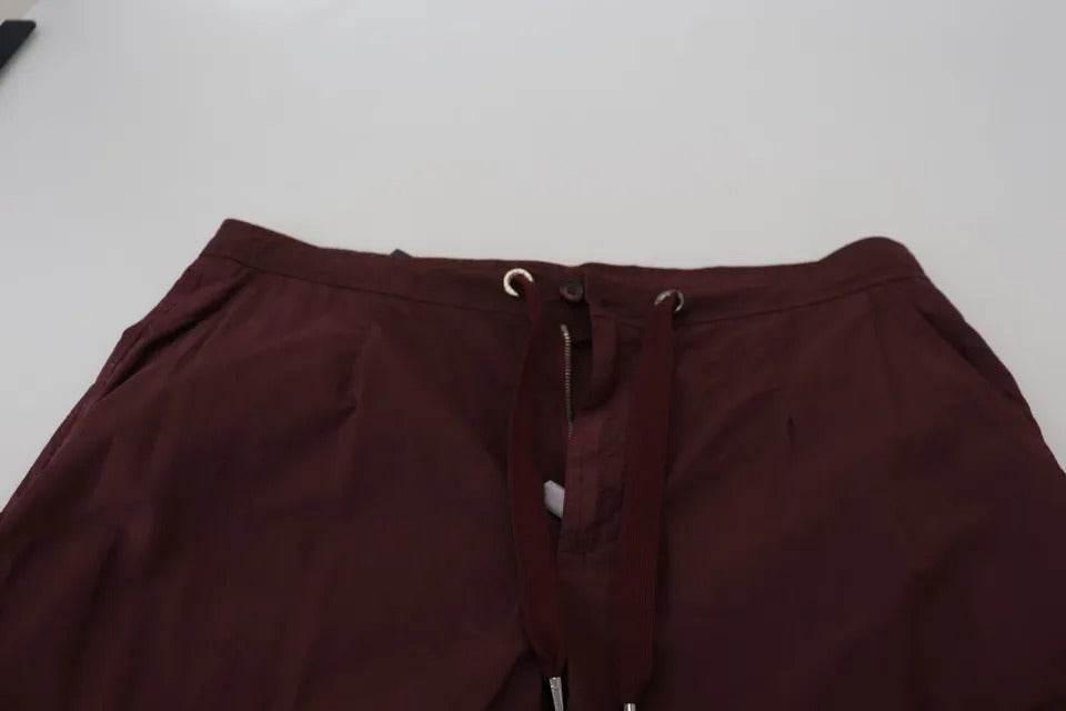 Dolce & Gabbana Bordeaux Cargo Jogger Trouser Cotton Pants - Hilstor