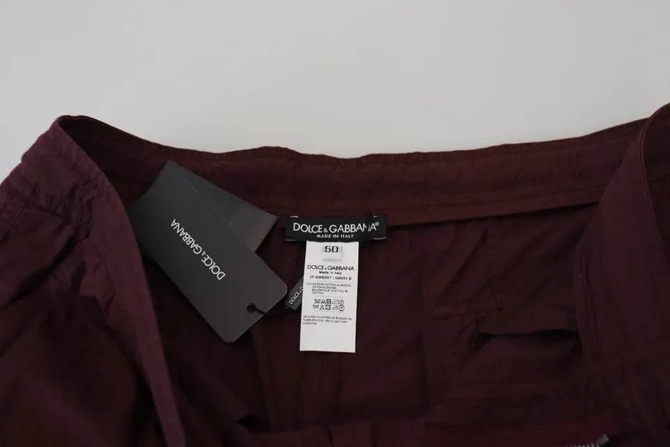 Dolce & Gabbana Bordeaux Cargo Jogger Trouser Cotton Pants - Hilstor