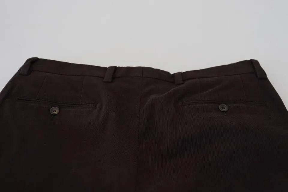 Dolce & Gabbana Brown Skinny Men Cotton Stretch Pants - Hilstor