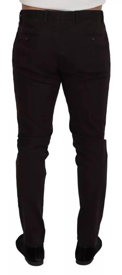 Dolce & Gabbana Brown Skinny Men Cotton Stretch Pants - Hilstor