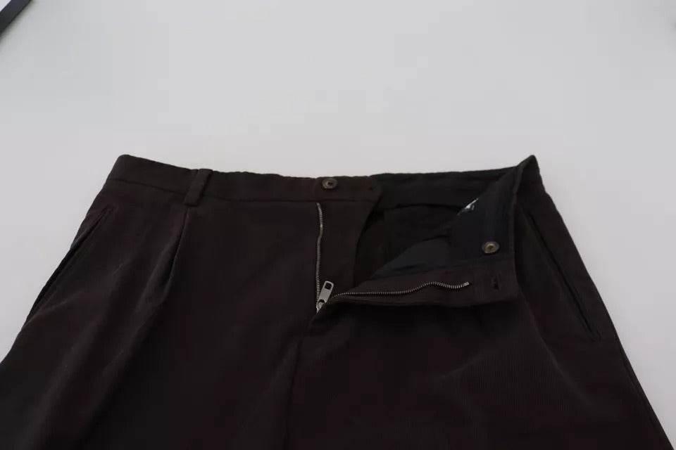Dolce & Gabbana Brown Skinny Men Cotton Stretch Pants - Hilstor