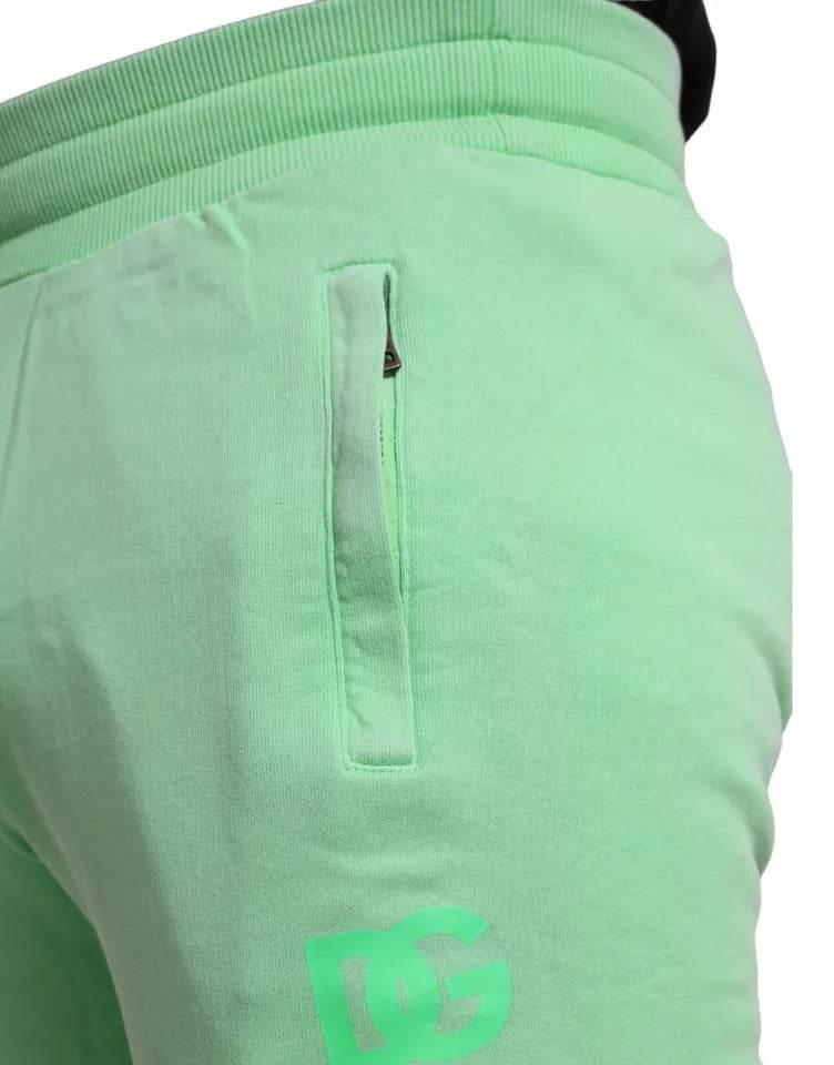 Dolce & Gabbana Neon Green Cotton Stretch Jogger Sweatpants Pants - Hilstor