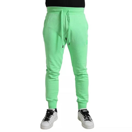 Dolce & Gabbana Neon Green Cotton Stretch Jogger Sweatpants Pants - Hilstor