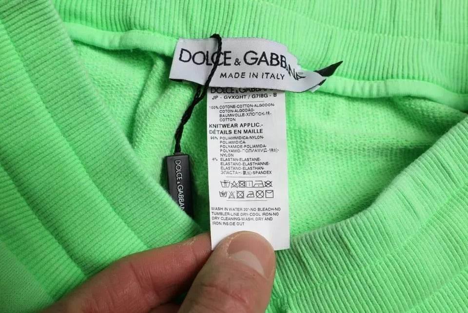 Dolce & Gabbana Neon Green Cotton Stretch Jogger Sweatpants Pants - Hilstor