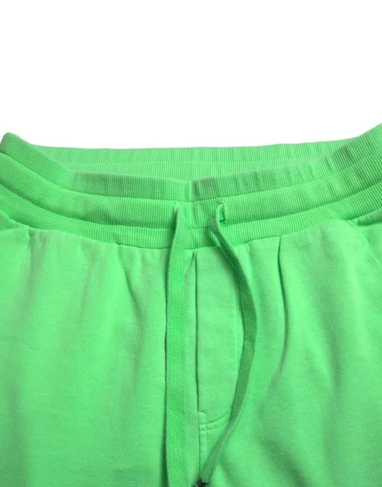 Dolce & Gabbana Neon Green Cotton Stretch Jogger Sweatpants Pants - Hilstor