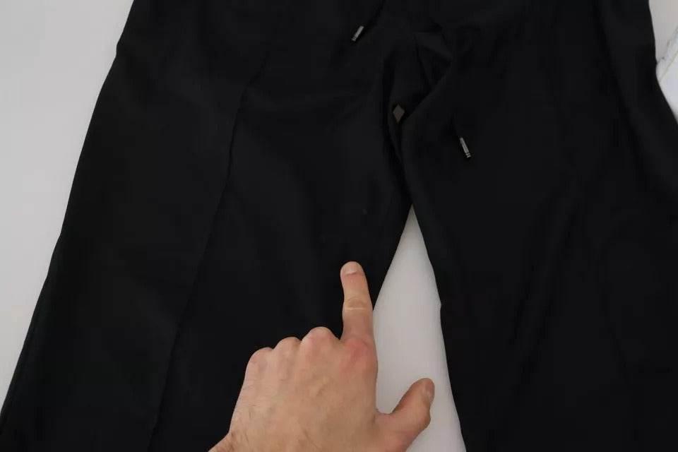 Dolce & Gabbana Black Jogger Jogging Wool Pants - Hilstor