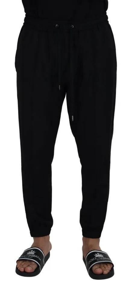 Dolce & Gabbana Black Jogger Jogging Wool Pants - Hilstor