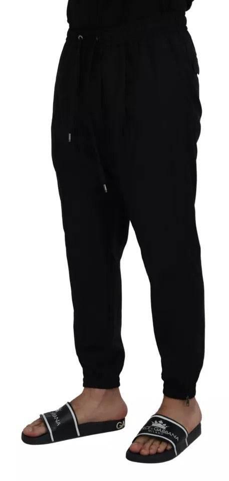 Dolce & Gabbana Black Jogger Jogging Wool Pants - Hilstor