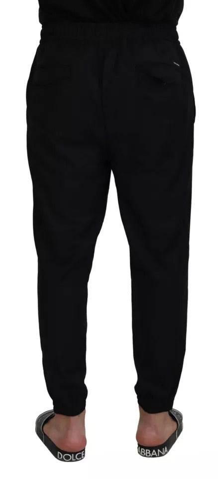 Dolce & Gabbana Black Jogger Jogging Wool Pants - Hilstor