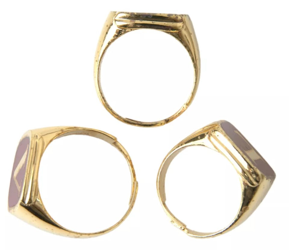 Dolce &amp; Gabbana guld messing LOVE emalje sæt med 3 ring