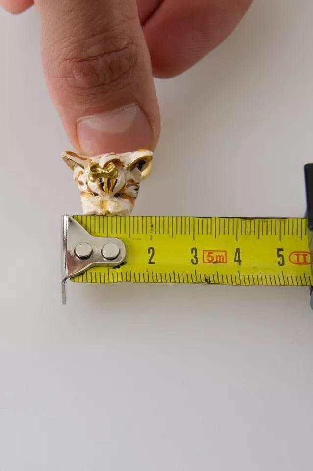 Dolce & Gabbana Gold Brass Resin Beige Dog Pet Accessory Ring - Hilstor